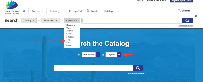 Screenshot of "Search by"