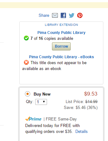 The extension will show above the pricing on Amazon.