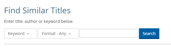 Screenshot of Find Similar Titles page on library website