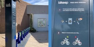 Eckstrom-Columbus Library Bikeep free bike parking